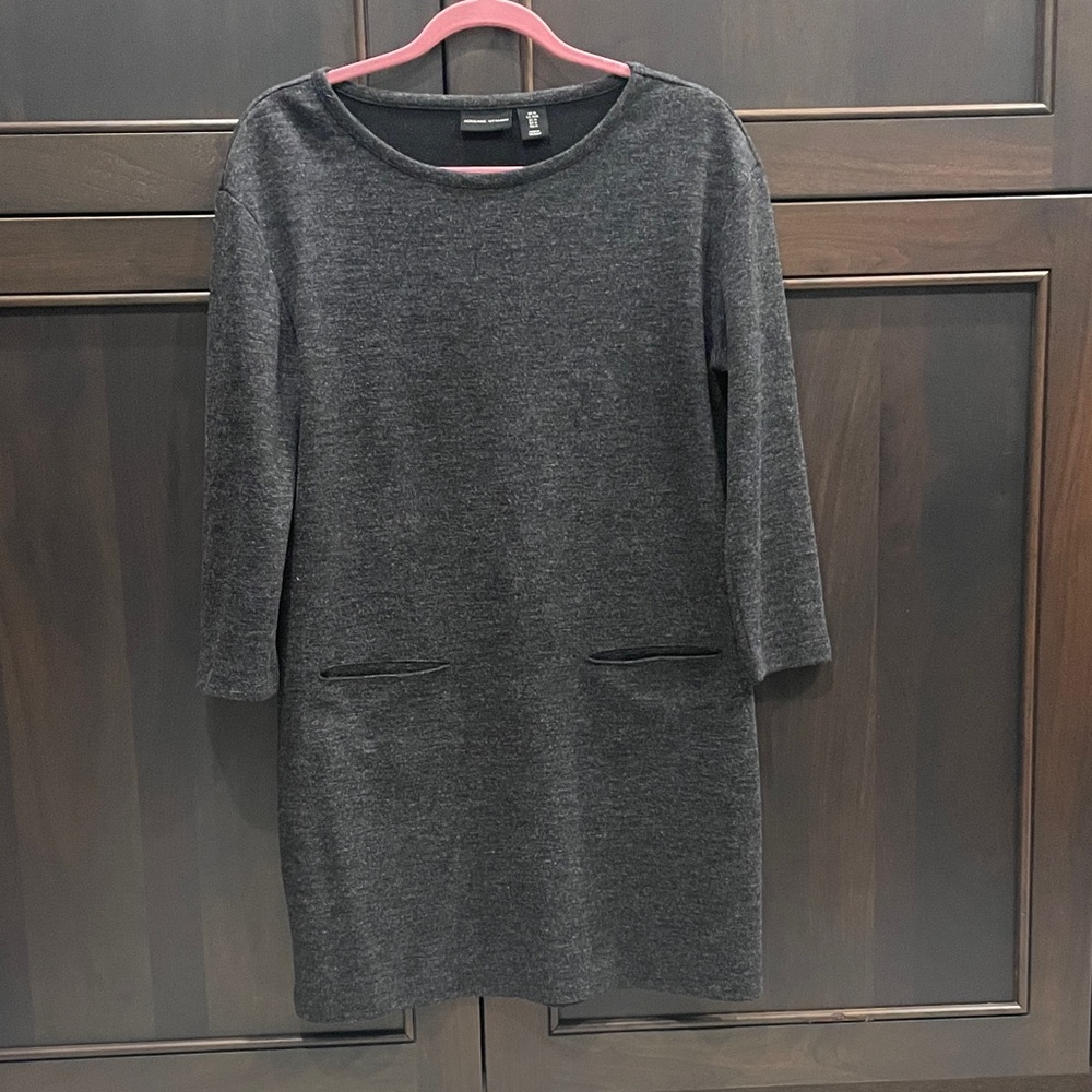 Adrienne Vittadini Charcoal Long Sleeve Dress